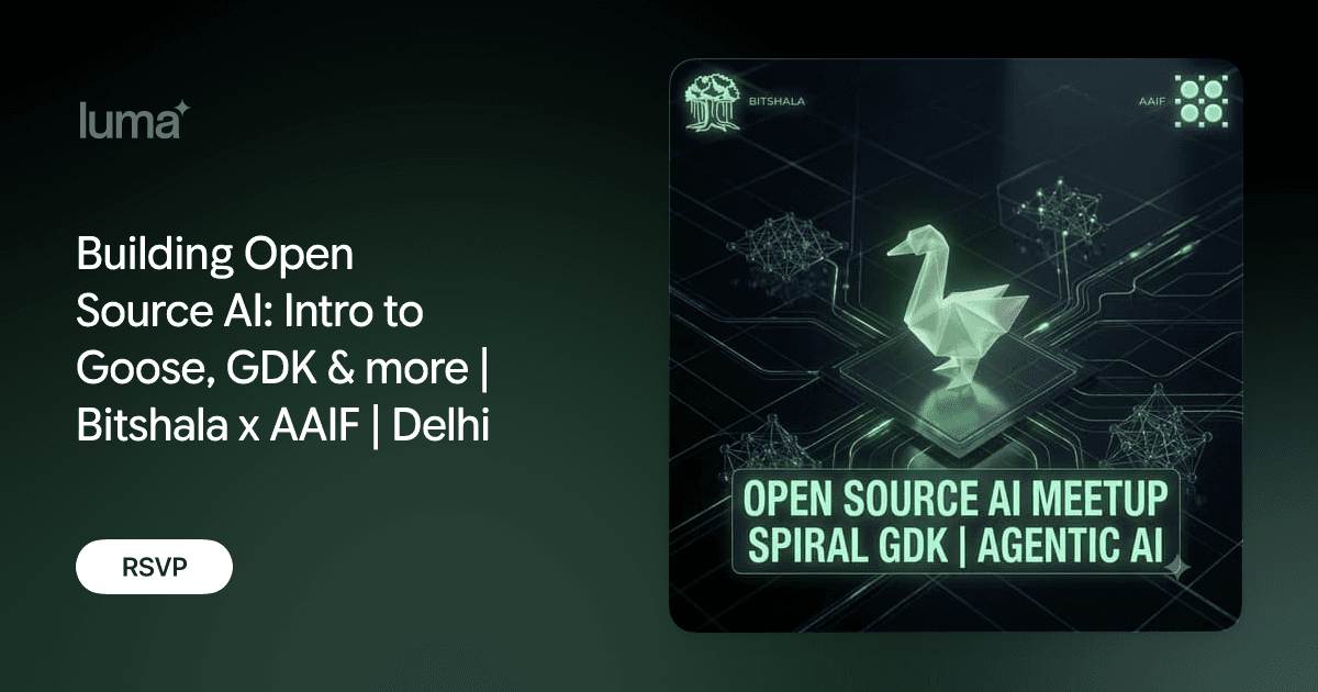 Building Open Source AI: Intro to Goose, GDK & more | Bitshala x AAIF | Delhi