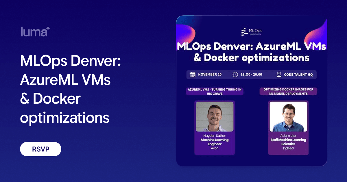 MLOps Denver: AzureML VMs & Docker optimizations