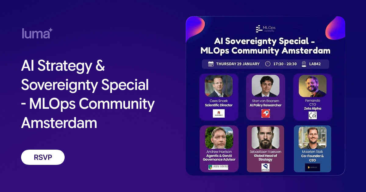 AI Strategy & Sovereignty Special - MLOps Community Amsterdam