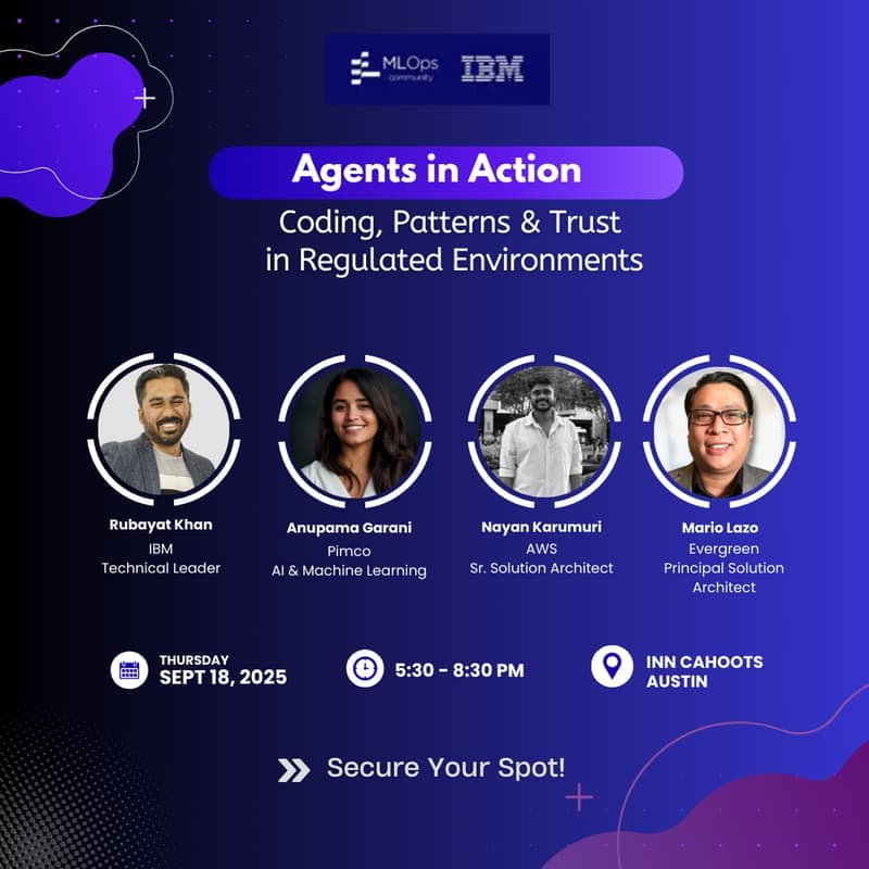 Agents in Action: Coding, Patterns & Trust in Regulated Environments